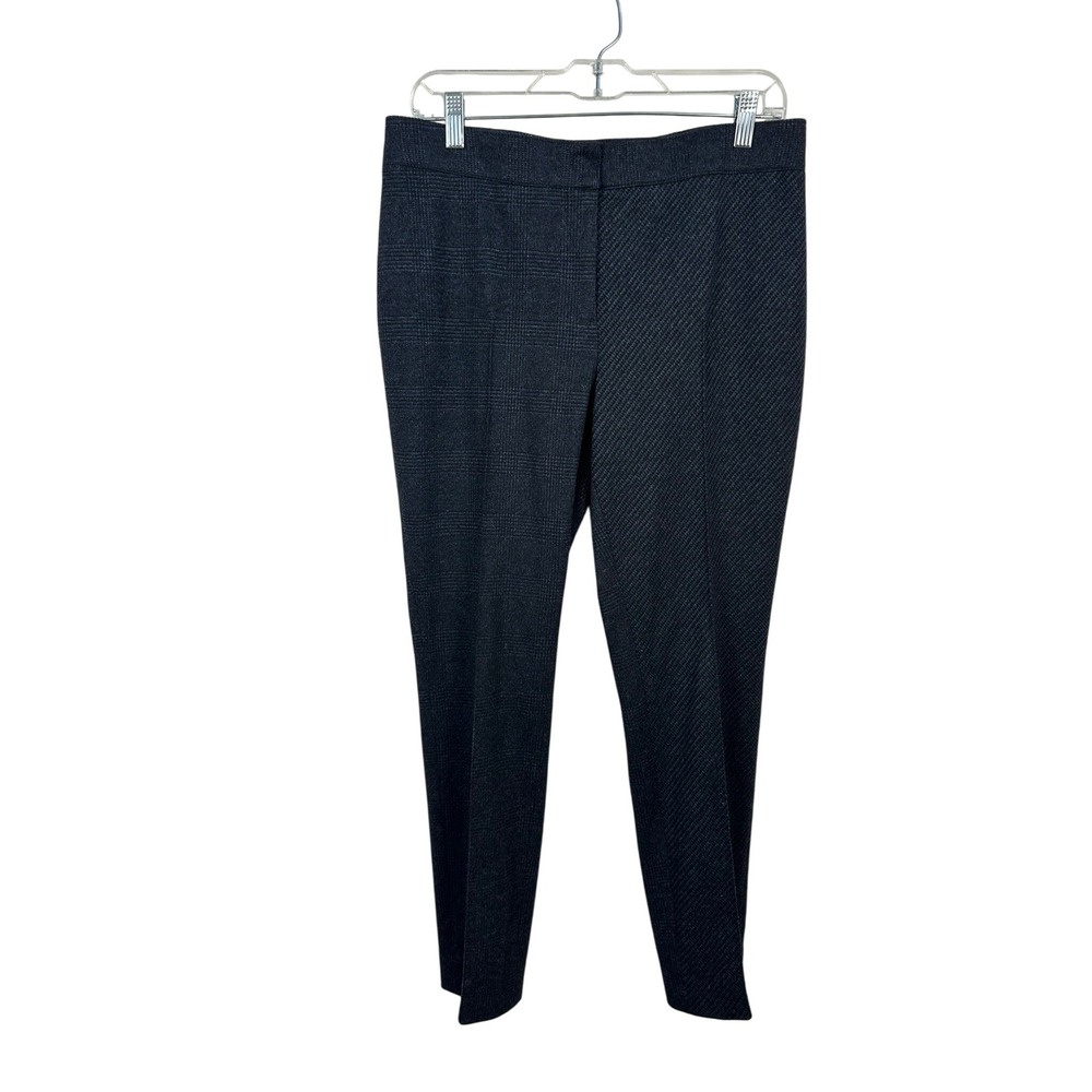 Akris Punto Trousers Womens 10 Gray Mixed Pattern Slim Leg Excellent 497228